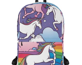 Mochila Unicórnio e Arco-Íris | Mochila para crianças | Mochila infantil