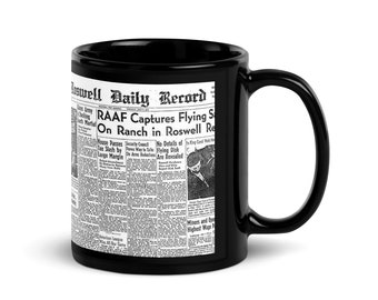 Tazza lucida nera Roswell UFO Crash