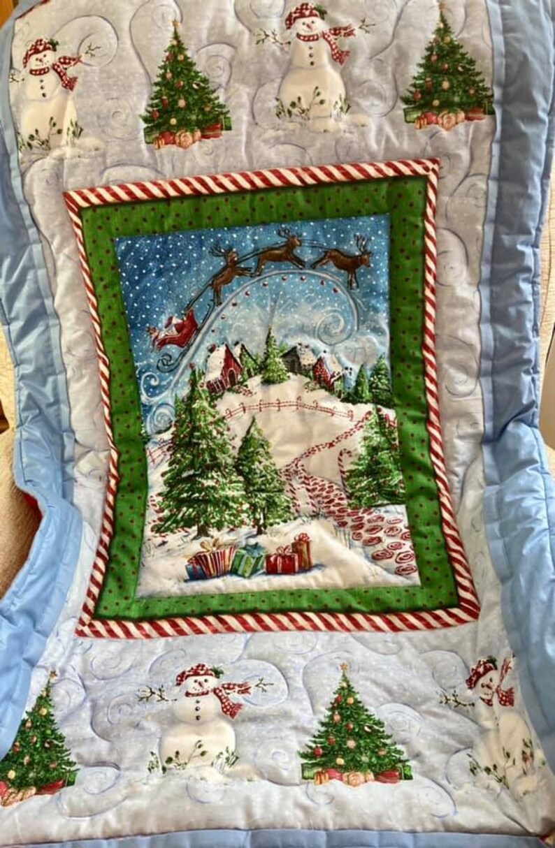Handmade Christmas quilt Christmas blanket handmade Etsy