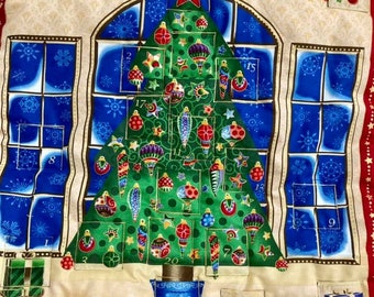 Reusable Advent calendar, Handmade quilted countdown to Christmas, 24 pockets, baby's 1st Christmas, plastic free, Christmas decoration