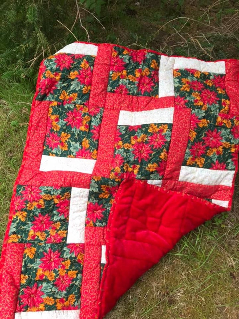 Handmade patchwork Christmas quilt Etsy