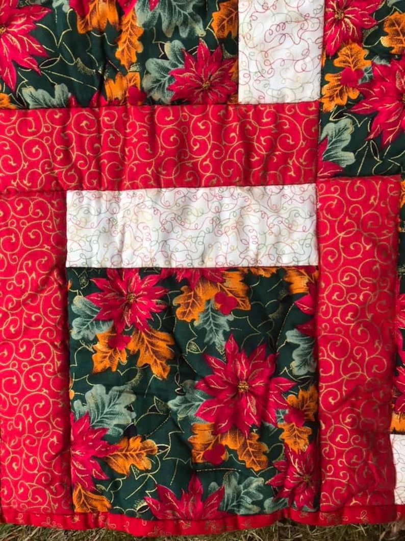 Handmade patchwork Christmas quilt Etsy
