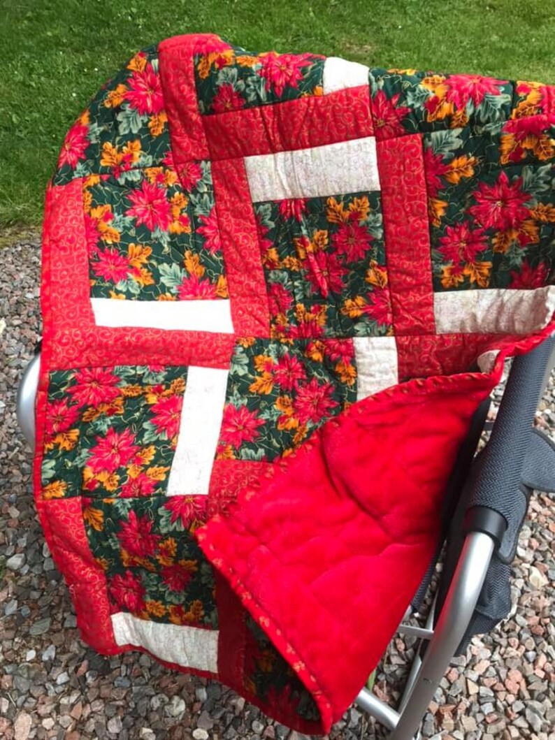 Handmade patchwork Christmas quilt Etsy