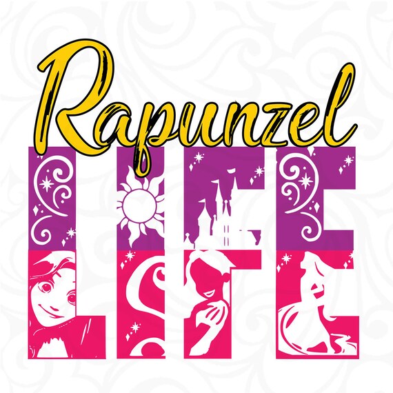 Tangled SVG Rapunzel Silhouette svg Disney Princess | Etsy