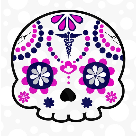 Download Items similar to Nurse Doctor CNA Medical Sugar Skull. SVG ...
