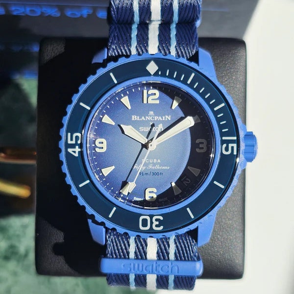 Blancpain X Swatch  Bioceramic Scuba Fifty Fathoms Atlantic Ocean SO35A100, Wristwatch, Watches, Watch