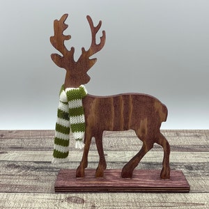 Wood Deer Decor Holiday Deer Decor Rustic Deer Decor Christmas Deer Decor image 1