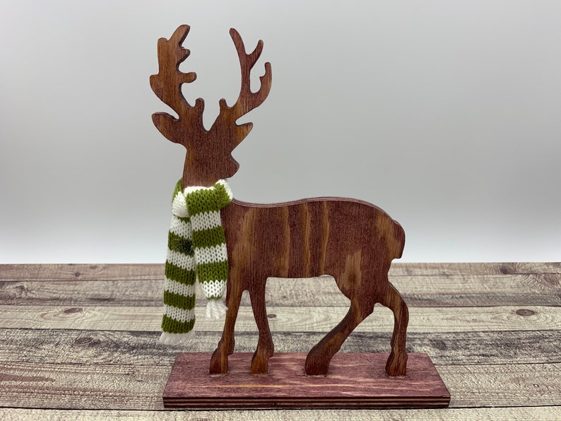 Wood Deer Decor Holiday Deer Decor Rustic Deer Decor Christmas Deer Decor image 2