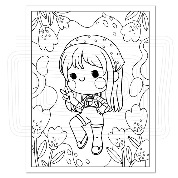 Cute Girls Coloring Pages For Kids 17043481 Vector Art At, 57% OFF