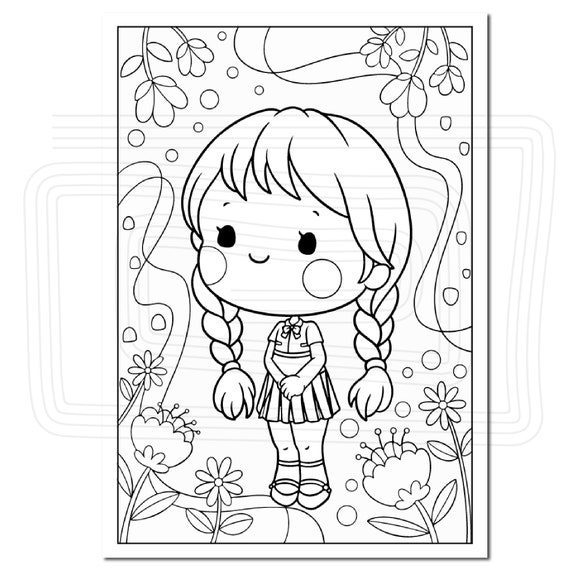 Cute Girls Vol.2 Coloring Pages (Instant Download) 