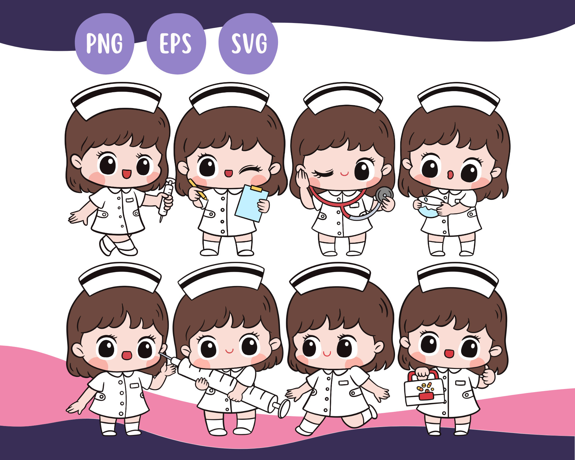 Kawaii Nurse Cute Kawaii Printable Cute Cartoon Nurse Clipart ...
