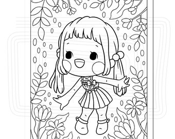 Cute Girls Vol.4 Coloring Pages Graphic by Malamell · Creative Fabrica