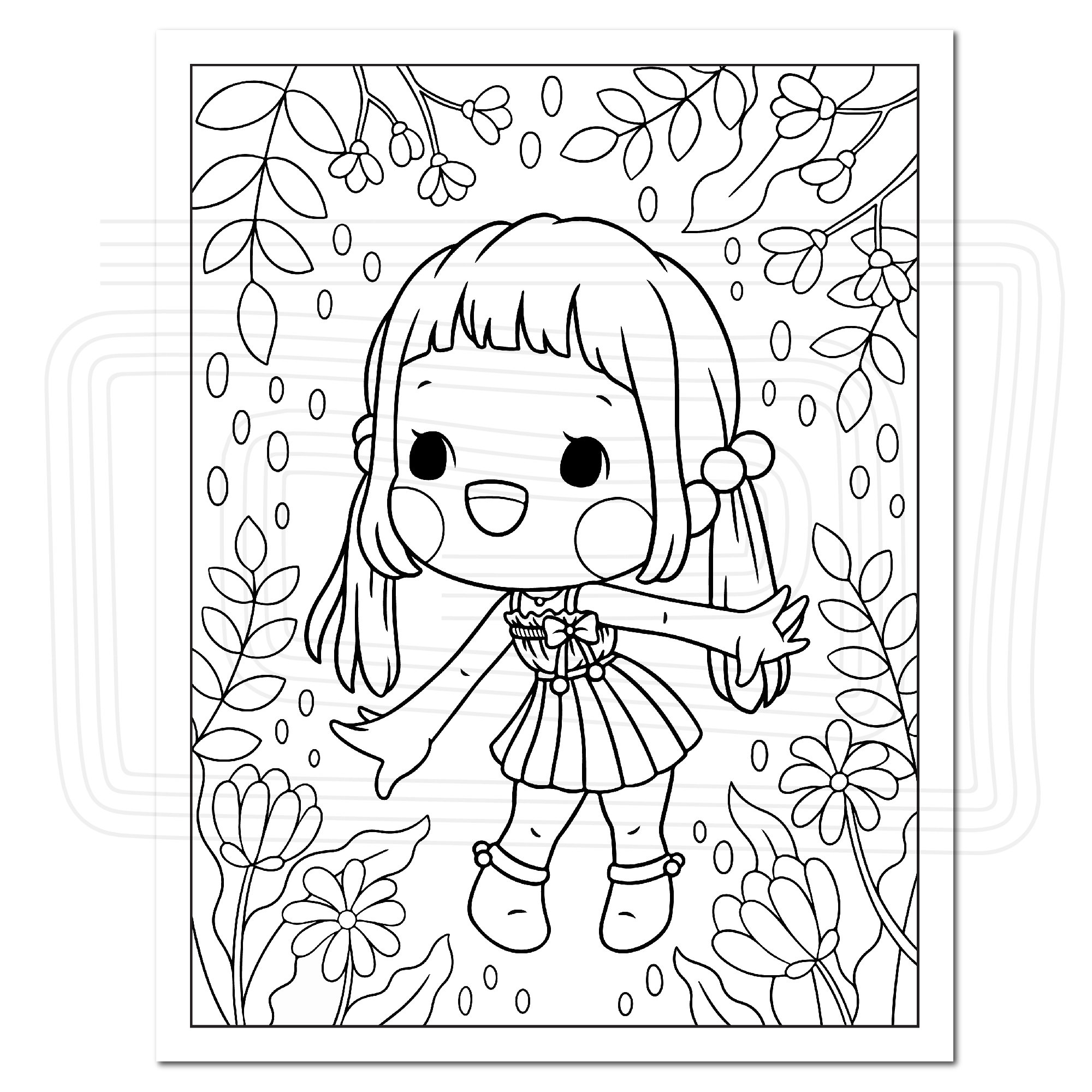 Cute Girls Vol.4 Coloring Pages - Etsy