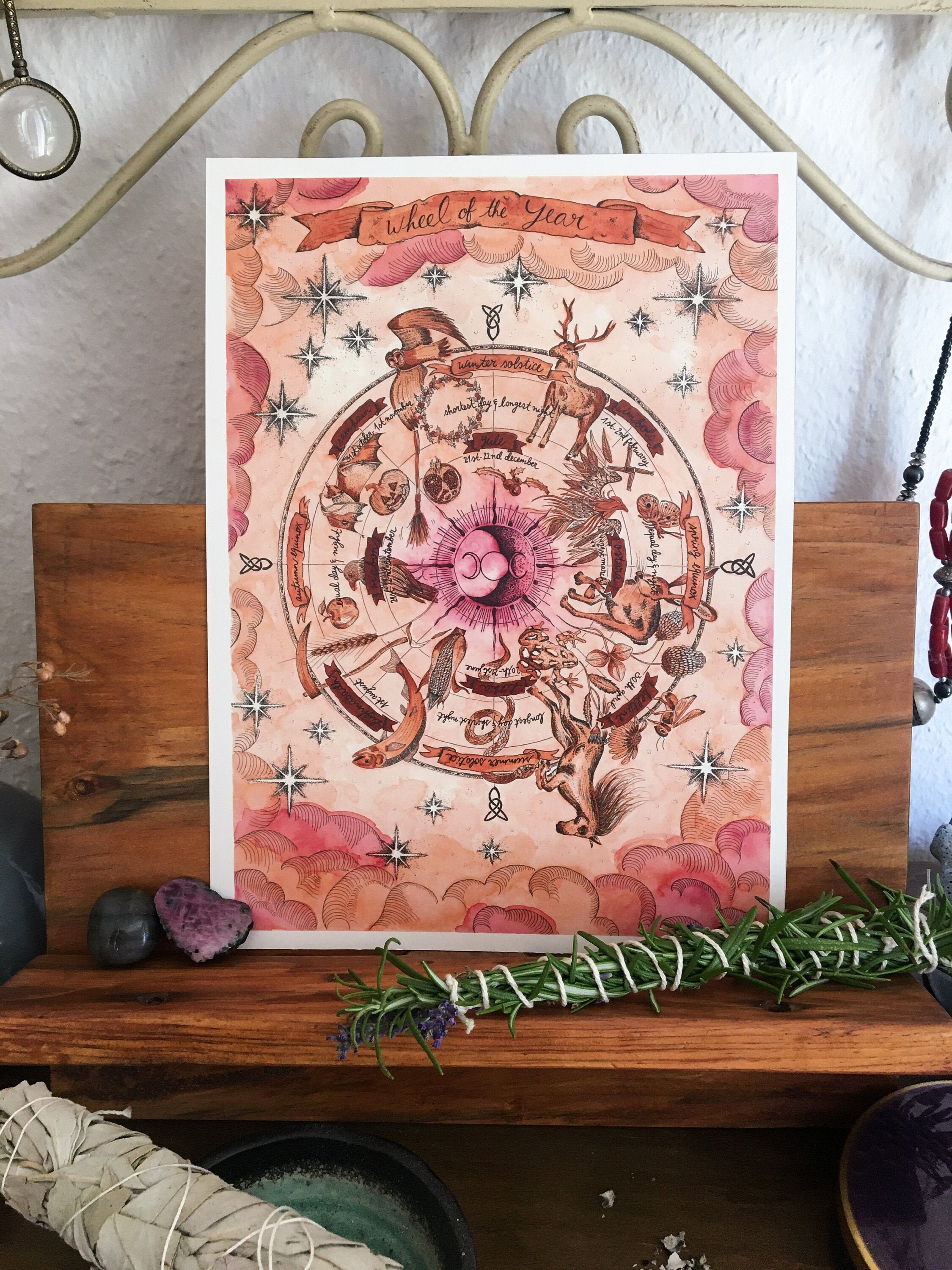 Wheel of the Year Printable Wall Art Wheel of the Year With | Etsy