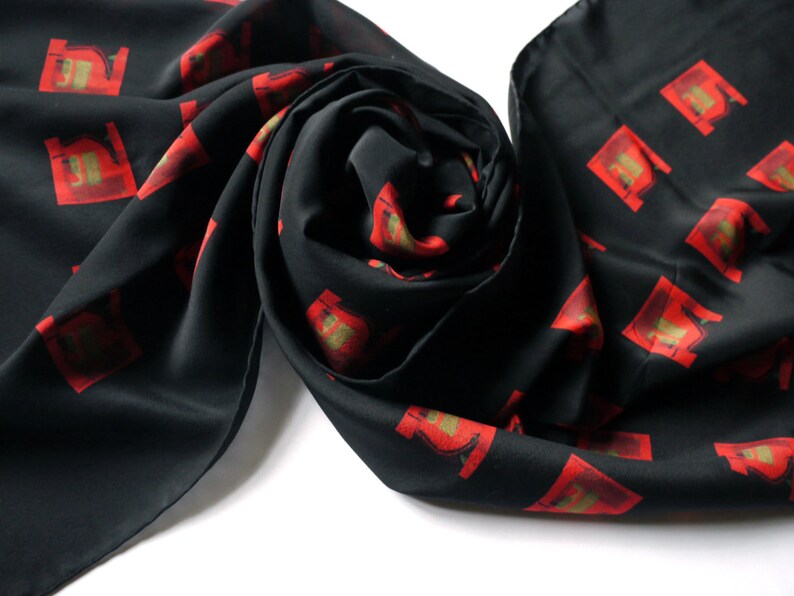 black and red pashmina scarf 100/% silk scarf pashmina wrap abstract pattern scarf shawl scarf head wrap scarf Christmas scarf