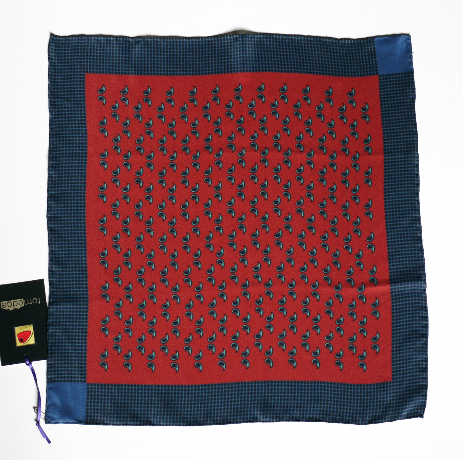 Paisley Red Silk Pocket Square / Pocket Handkerchief / | Etsy