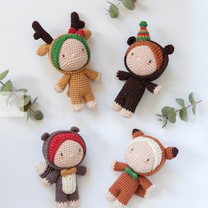 4 x Amigurumi Forest Animals Crochet Kit // Anchor Crochet Kit // Crochet Deer // Cute Squirrel Crochet // Fox Crochet // Amigurumi Bear Kit