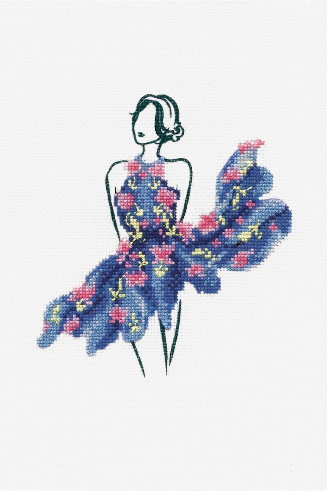 DMC Fashion Cross Stitch Kit // Fashion Style // Complete Cross Stitch