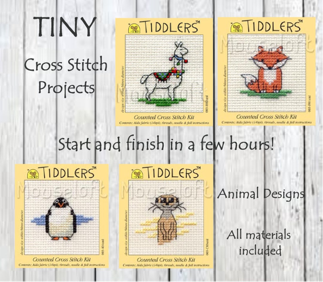 Mini Fox Modern Counted Cross Stitch Kit Kids Counted Cross Stitch Kit  Beginner Level Cross Stitch Kit 