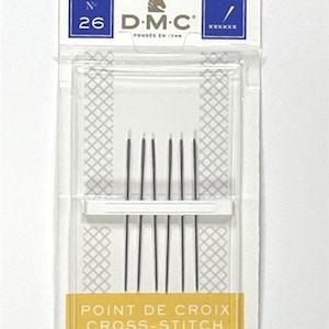 DMC Cross Stitch Needles // Size 26 Needles // DMC 6 Pack Needles // Cross Stitch Needles // Blunt End Needles // DMC Sewing Needles
