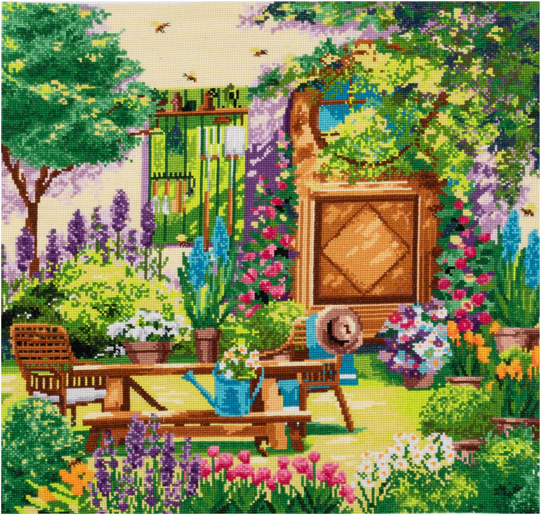 Country Garden Cross Stitch Kit / Floral Garden Kit / Summer