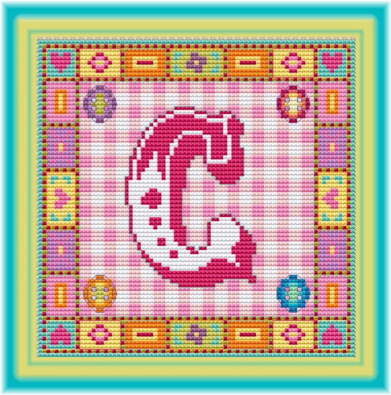 Circus Letter Pattern Circus Letter Alphabet Cross Stitch PDF Chart // Children Cross Stitch ...