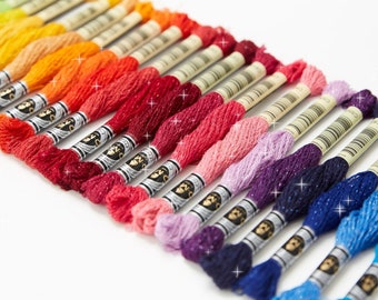 DMC Etoile Threads // Complete Set 35 Skeins // 8Mtr Skein // Cross Stitch Skein // Sparkle Cross Stitch Floss // Sparkle Embroidery Threads