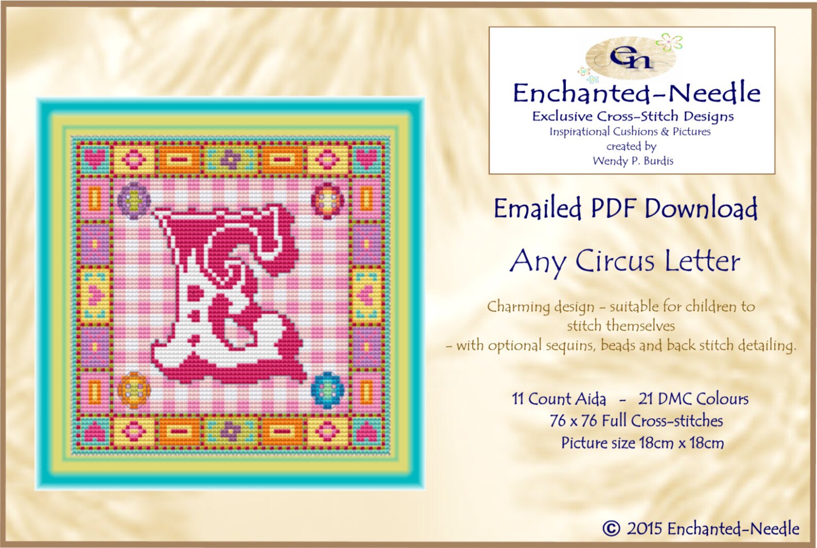 Circus Letter Pattern Circus Letter Alphabet Cross Stitch PDF Chart // Children Cross Stitch ...