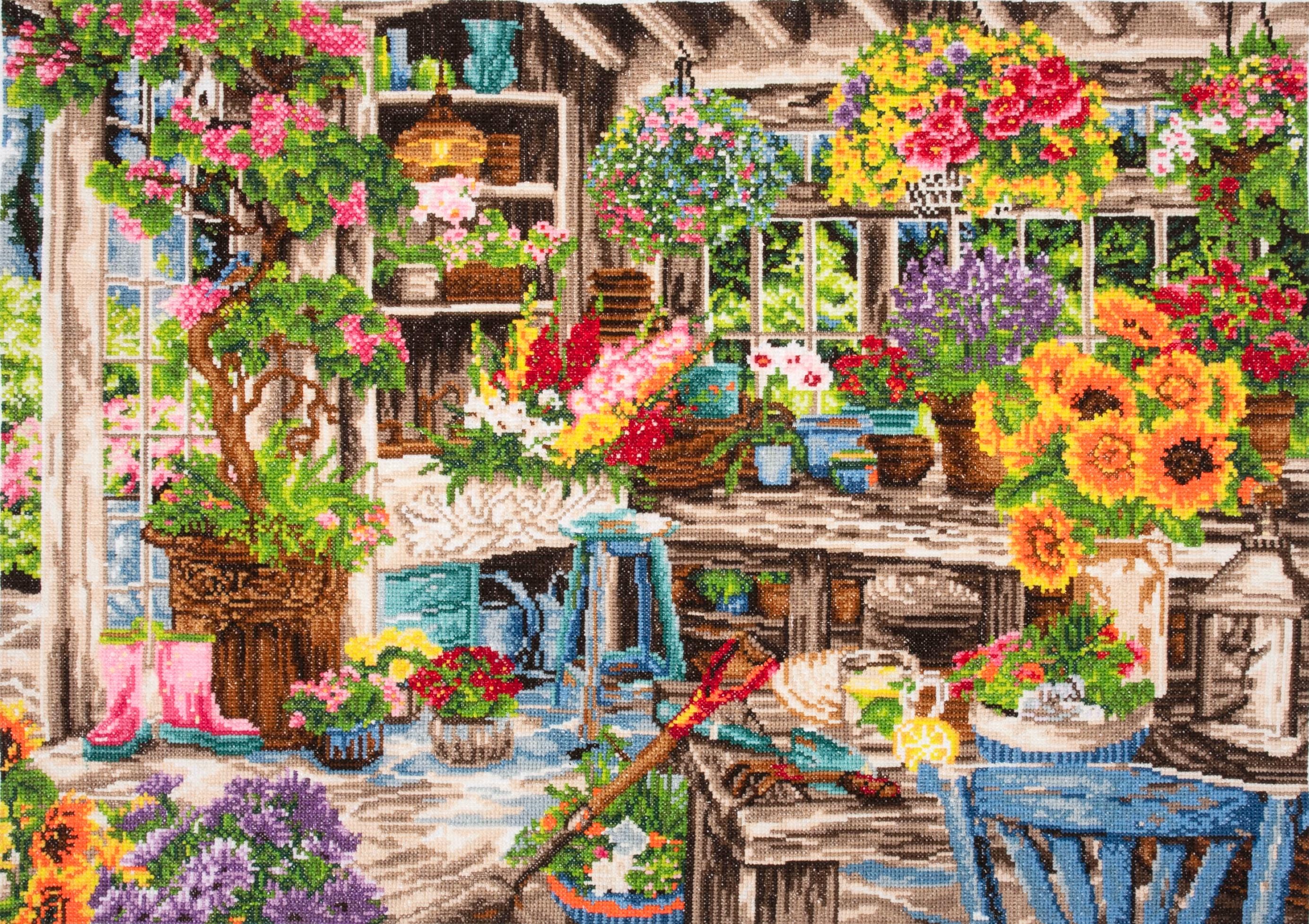 Gardners Paradise Cross Stitch Kit / Floral Garden Kit / Summer