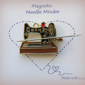 Vintage Sewing Machine Needle Minder // Enamel Sewing Machine // Magnetic Needle Minder // Sewing Needle Minder // Needle Keeper image 3