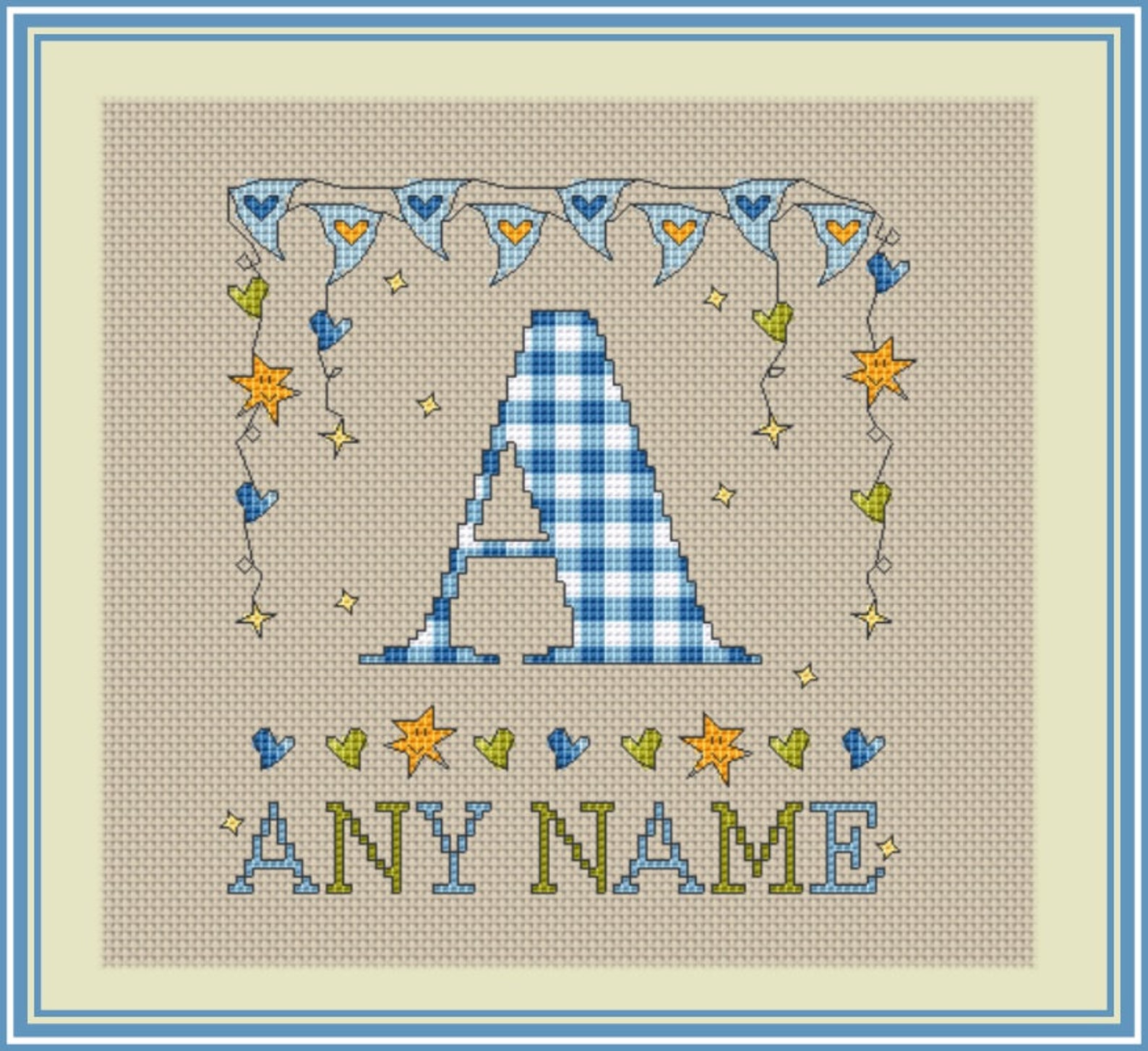 Boys Letter J Monogram // Cross stitch Letter J // Etsy