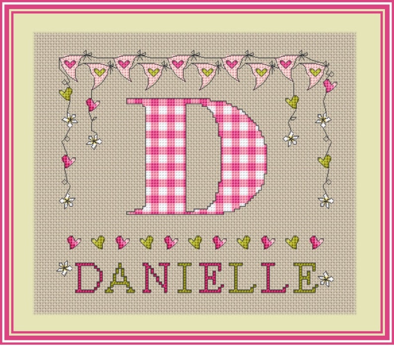 Boys Letter D Monogram // Cross Stitch Letter D // Etsy