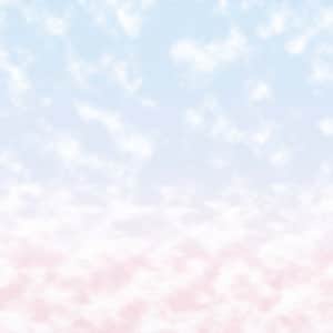 May include: A soft, dreamy sky with a gradient of light blue to pink, featuring a fluffy cloud formation.