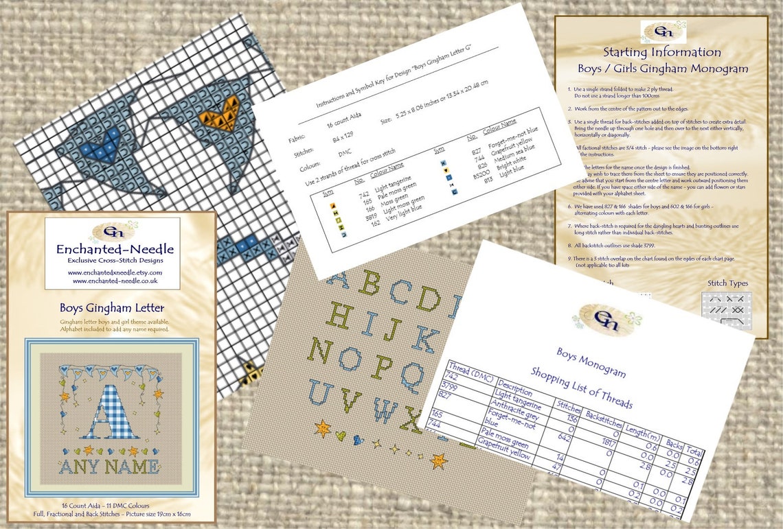 Boys Letter J Monogram // Cross stitch Letter J // Etsy