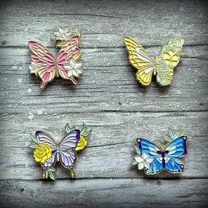 Butterfly Needle Minder / Floral Butterfly Needle Minder / Magnetic Needle Minder / Butterfly / Floral Needle Minder /Butterfly sewing tool
