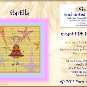 StarElla Fairy Childrens Cross Stitch Colour PDF Chart // Cross Stitch Pattern // Instant Download // Cross Stitch PDF