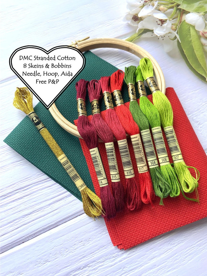 DMC Stranded Cotton / 8 Skeins Christmas Bundle / DMC Threads / Cross ...