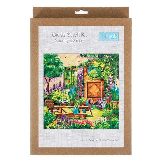 Country Garden Cross Stitch Kit / Floral Garden Kit / Summer