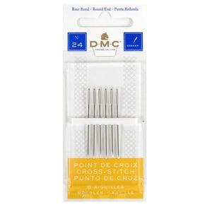 DMC Cross Stitch Needles // Size 24 Needles // DMC 6 Pack Needles // Cross Stitch Needles // Blunt End Needles // DMC Sewing Needles