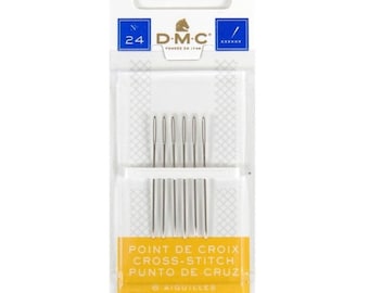DMC Cross Stitch Needles // Size 24 Needles // DMC 6 Pack Needles // Cross Stitch Needles // Blunt End Needles // DMC Sewing Needles