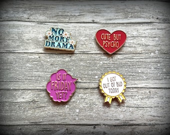 Quote Needle Minder // Enamel Sassy Needle Minders // Magnetic Needle Minder // Daily Grind Needle Minder // Crafting Sewing Needle Keeper