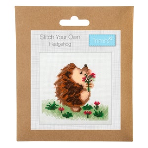 Trimits Mini Counted Cross Stitch Kit: Hedgehog Trimits Mini Counted Cross Stitch Kit: Hedgehog