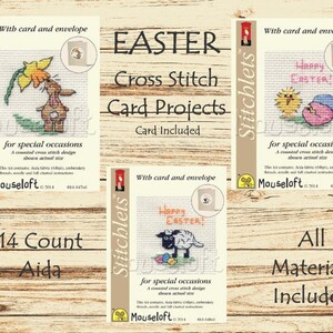 Mouseloft // Mini Karte Kreuzstich // Ostern Kreuzstich // Osterkarte // Osterhase // Osterküken // KreuzstichPackung // Happy Couple
