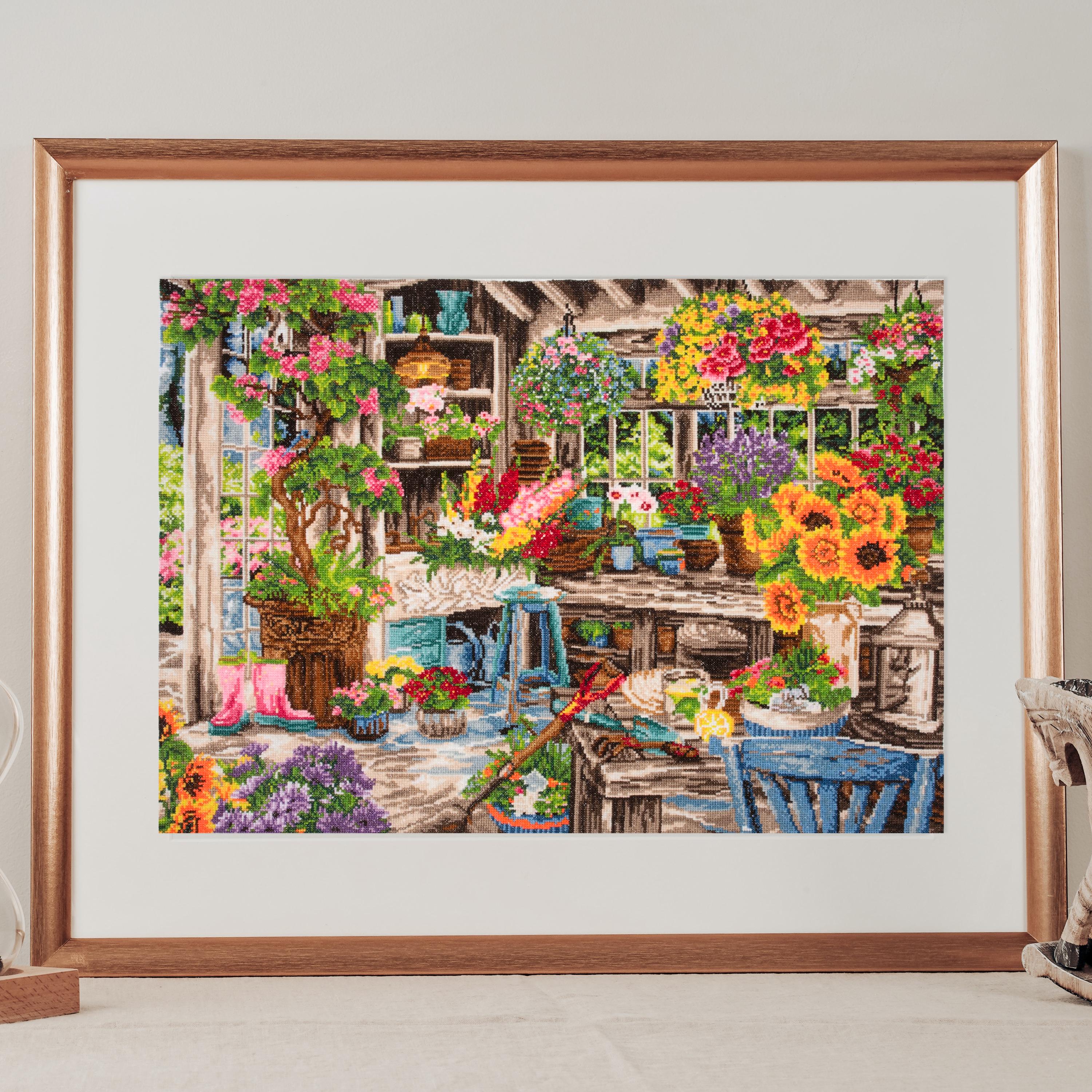Gardners Paradise Cross Stitch Kit / Floral Garden Kit / Summer