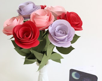 Deluxe Rose Bouquet - Anniversary Gift, Mother's Day Gift, Birthday Gift, Paper Flowers, Paper Roses,
