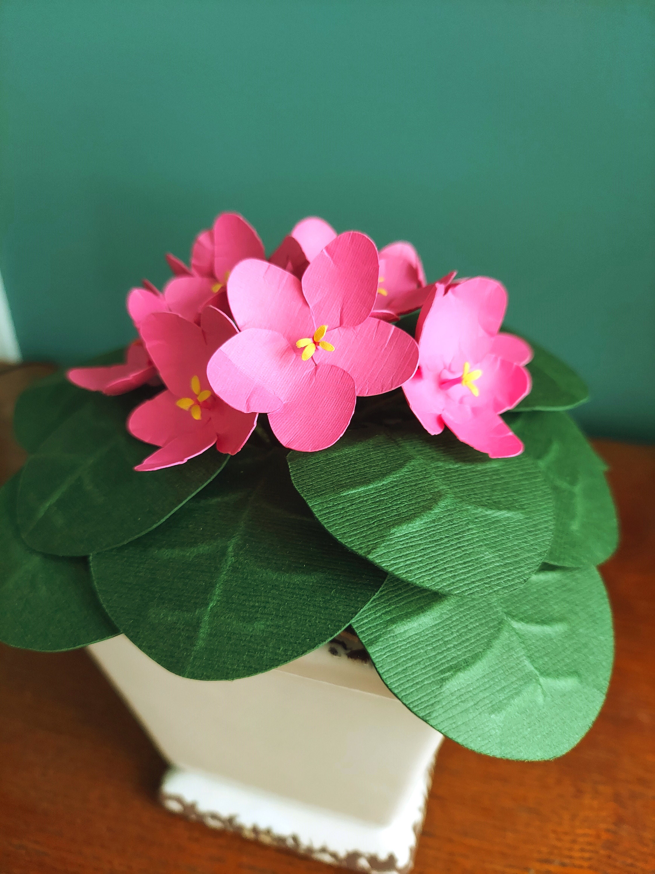 Potted African Violet Paper Flowers Mother's Day Gift Etsy
