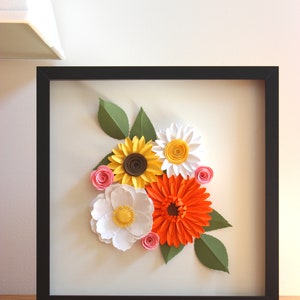 Fall Floral Garden Shadow Box Wall Decor, Nursery Decor, Floral Decor