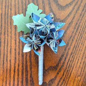 Comic Book Paper Kusudama Flower Boutonniere