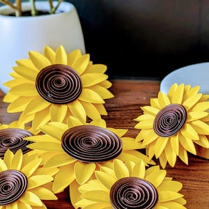 Set of 3 Paper Sunflowers, 3 Sizes Available