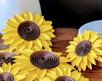 Set of 3 Paper Sunflowers, 3 Sizes Available
